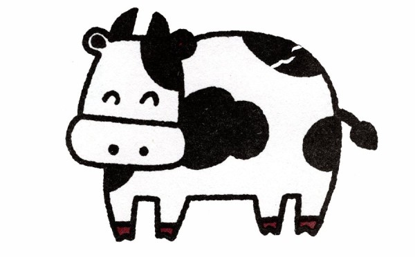 How to draw cows in simple strokes