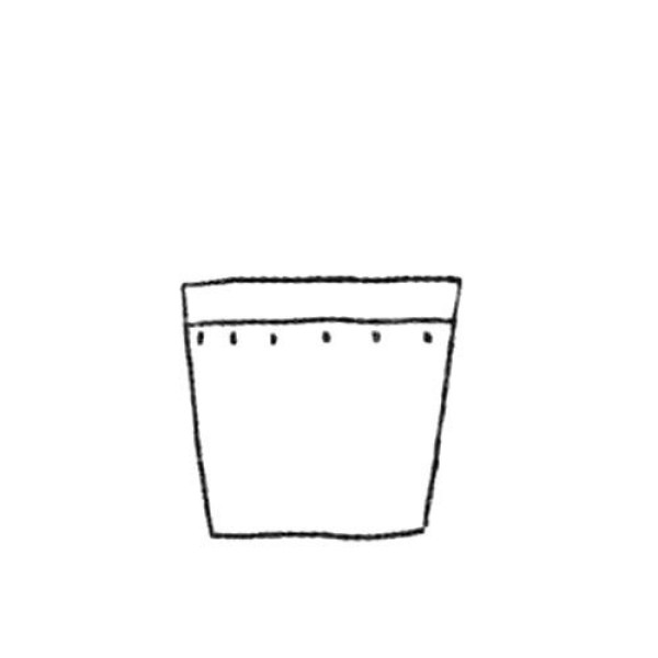 Simple drawing of potted plants succulents