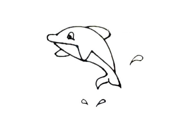 Draw three cute little dolphins