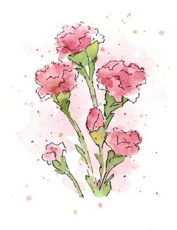 Carnations for Mom, painting display about Women’s Day