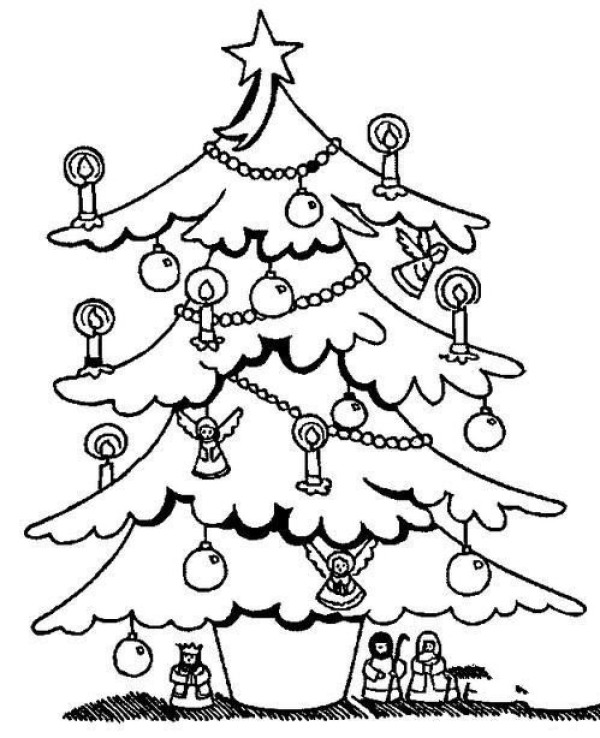 Christmas simple drawing pictures about Christmas tree