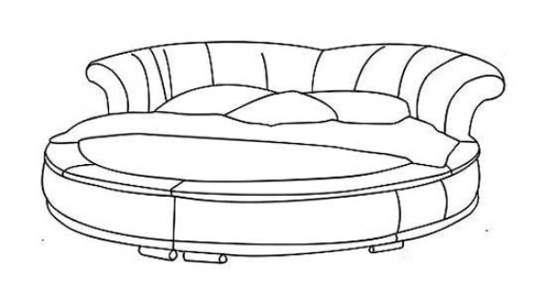 Simple drawing picture of high-end round bed