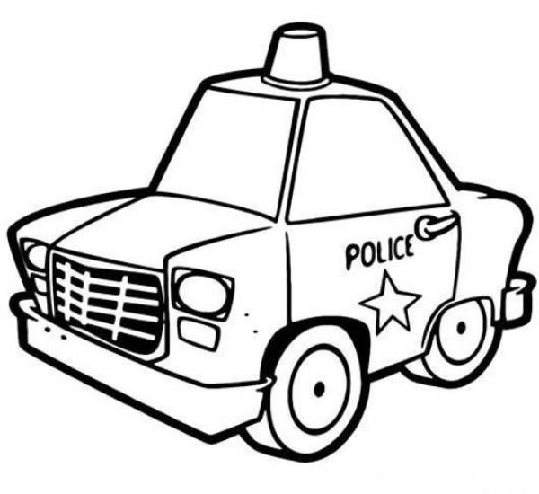 Elementary school students' simple drawing pictures of police cars