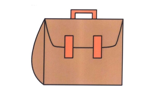 Simple step-by-step tutorial on how to draw a portable schoolbag