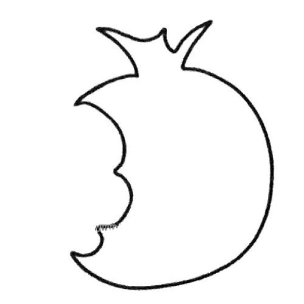 Simple steps to draw a pomegranate