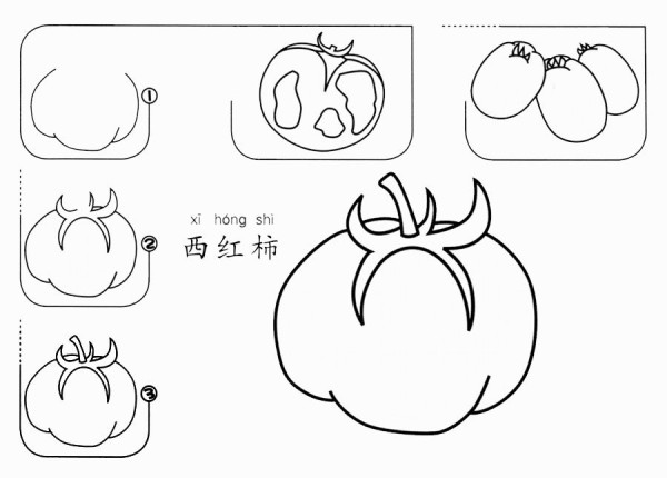 How to draw tomatoes