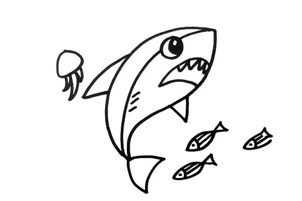 How to draw a scary shark