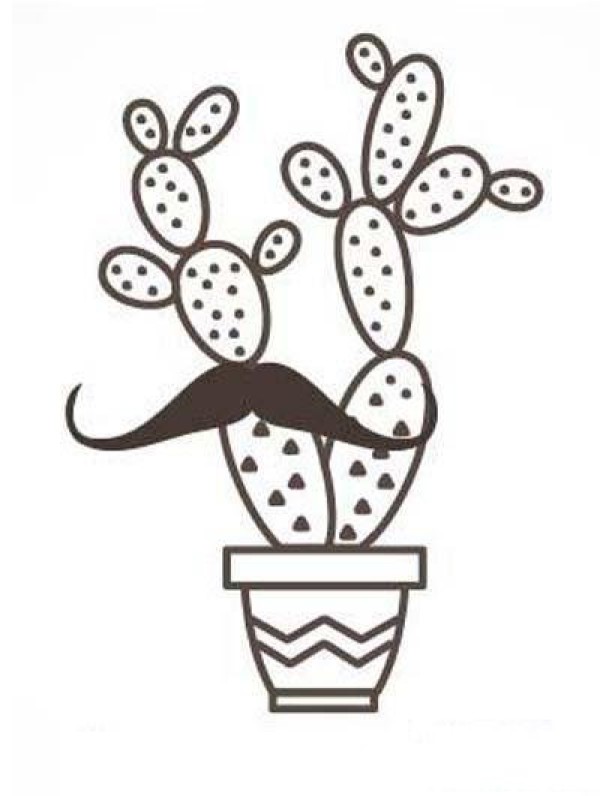 Small fresh cactus simple strokes picture