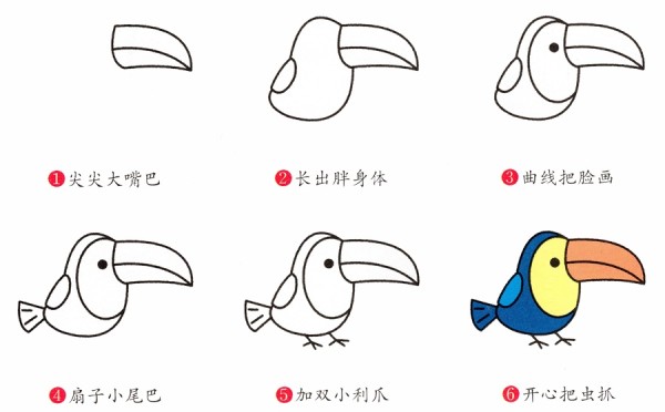 How to draw a toucan in simple strokes