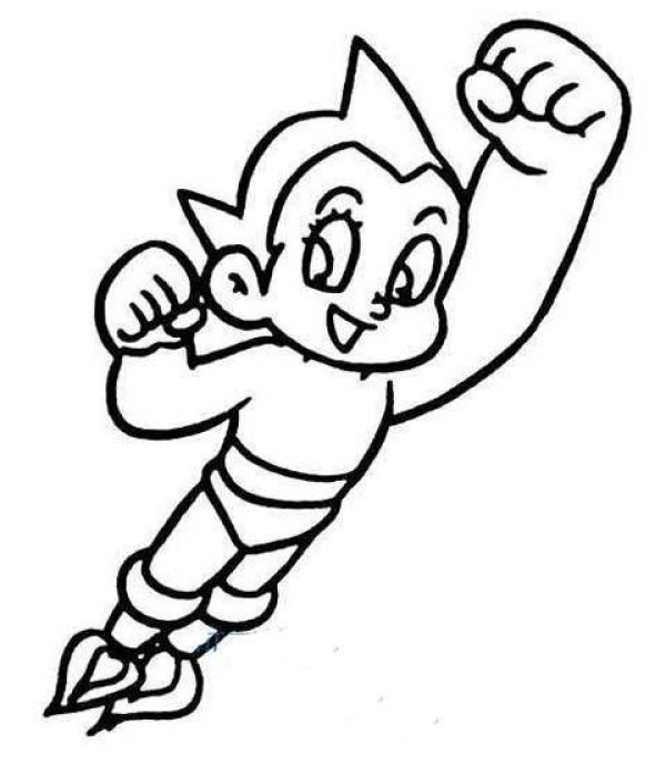 Childrens cute Astro Boy simple drawing picture