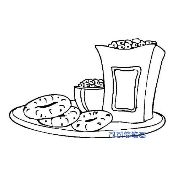 Simple drawing of delicious snacks