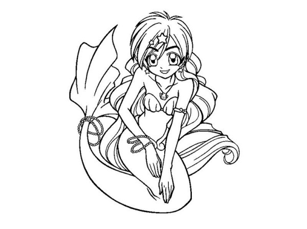 Mermaid princess simple drawing