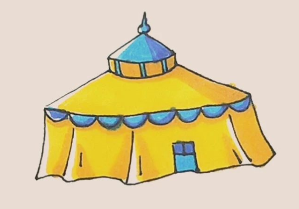 Simple drawing of yurt