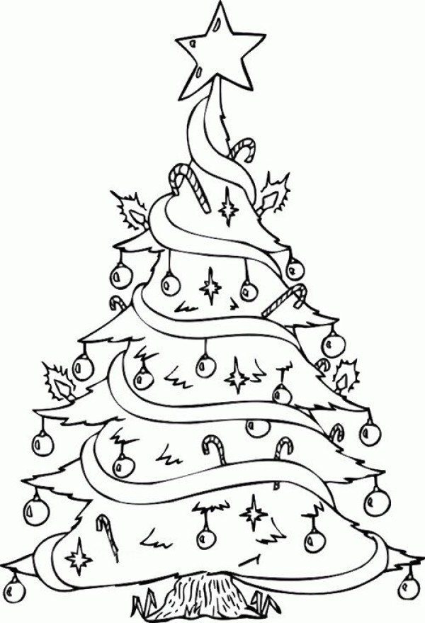 Simple drawing pictures Christmas tree