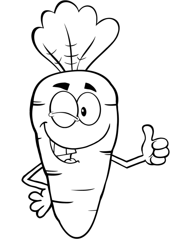 Cartoon carrot giving a big like