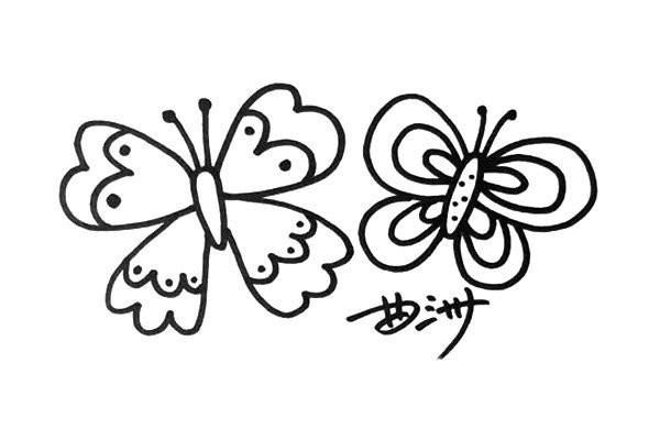 How to draw butterflies with different shapes