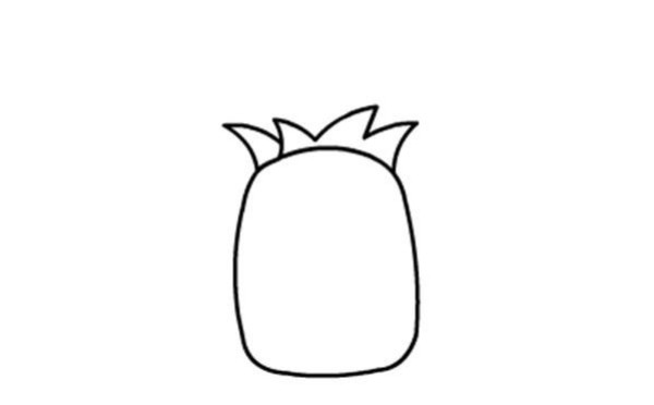 Childrens simple drawing of fruit picture pineapple