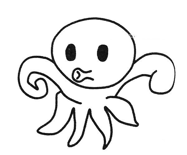 A set of simple and easy-to-learn octopus drawing pictures