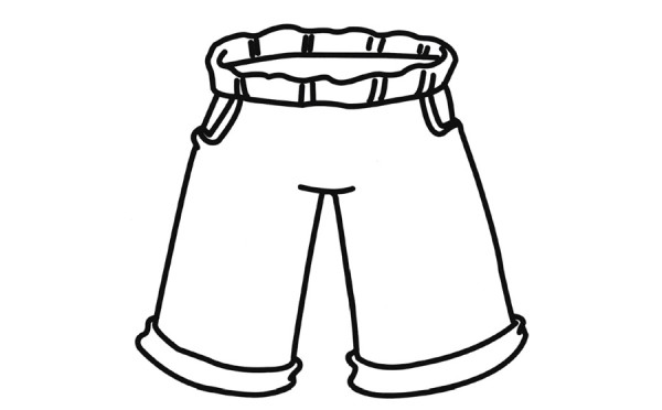 Coloring method of simple drawing of shorts