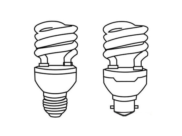 Simple drawing of energy-saving light bulb