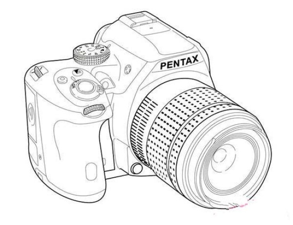 Elementary school growth barrel camera simple drawing picture