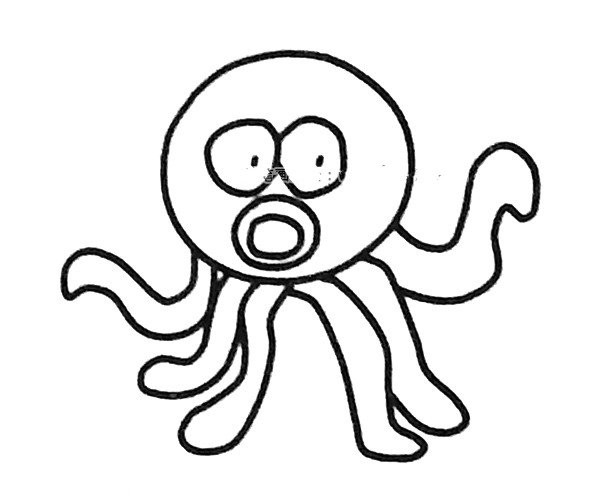 A set of simple and easy-to-learn octopus drawing pictures