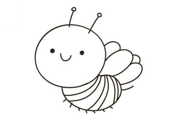 Cartoon little bee simple strokes