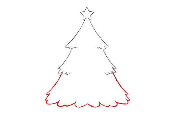 Draw a beautiful Christmas tree with simple strokes