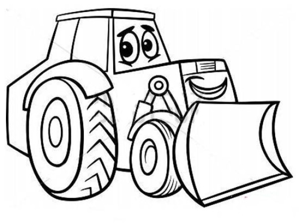 Children cartoon bulldozer simple drawing picture