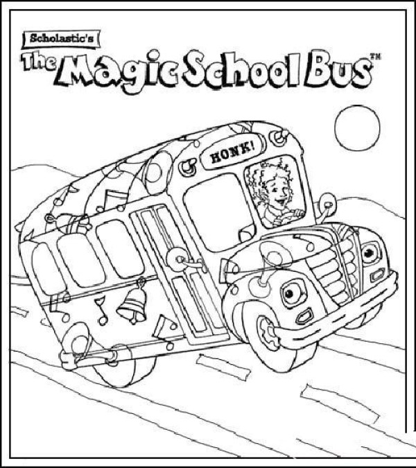 Childrens Magic School Bus Simple Drawing Picture