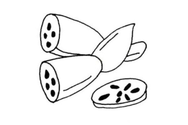 A set of simple vegetable sketch pictures