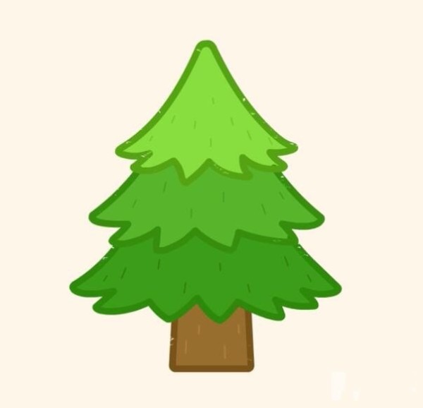 Magic simple drawing pine tree