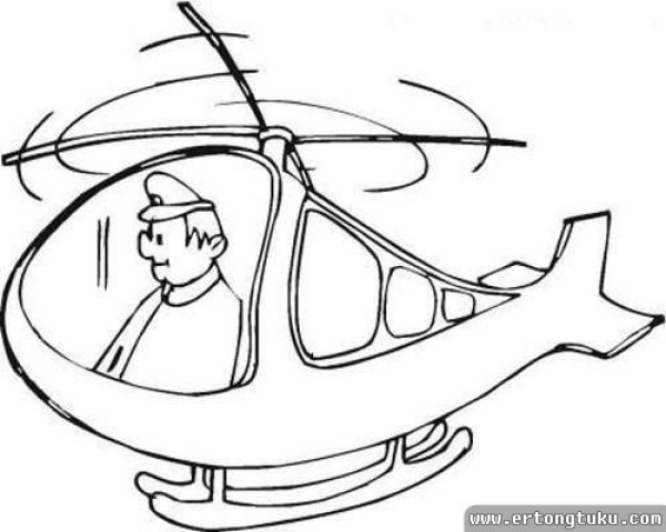 Cartoon helicopter simple drawing material