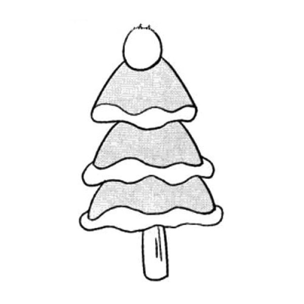 Cute Christmas tree simple drawing picture