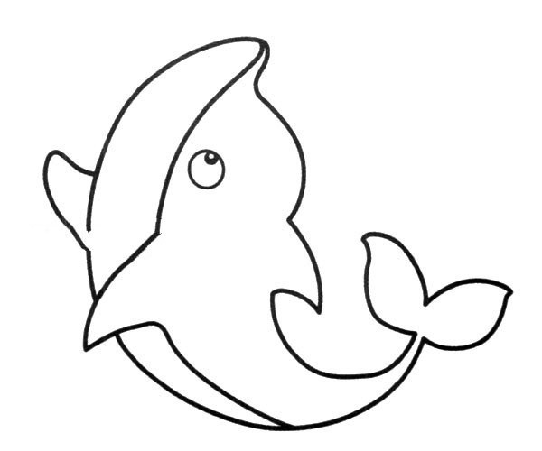 Cute little dolphin simple drawing picture