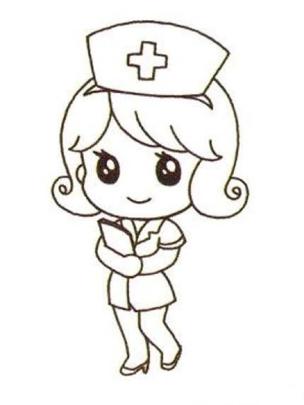 Beautiful nurse simple drawing picture