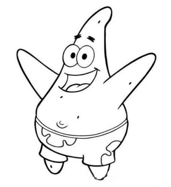 Childrens cute simple drawing picture of Patrick Star