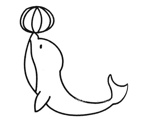 A set of cute dolphin simple drawing pictures