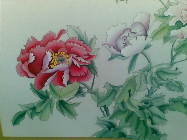 Appreciation of exquisite flower-and-bird paintings of peonies blooming