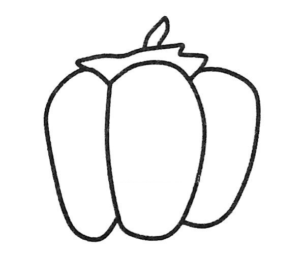 Four simple drawing pictures of peppers