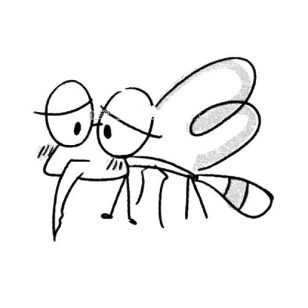 Cartoon mosquito simple strokes