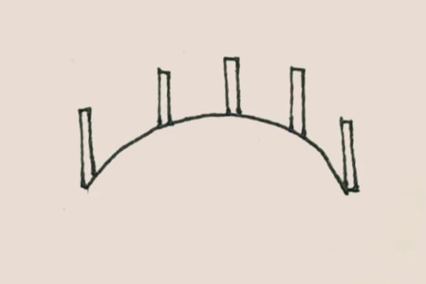 Simple drawing of small bridge