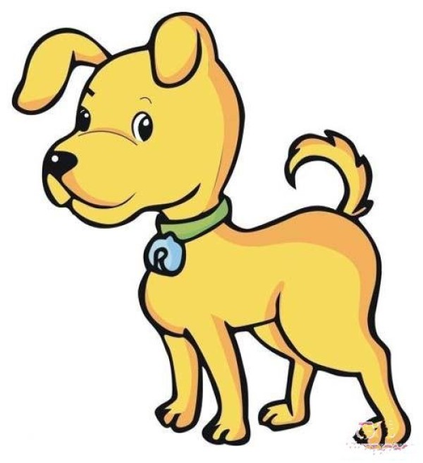 Childrens simple drawing pictures of colored dogs