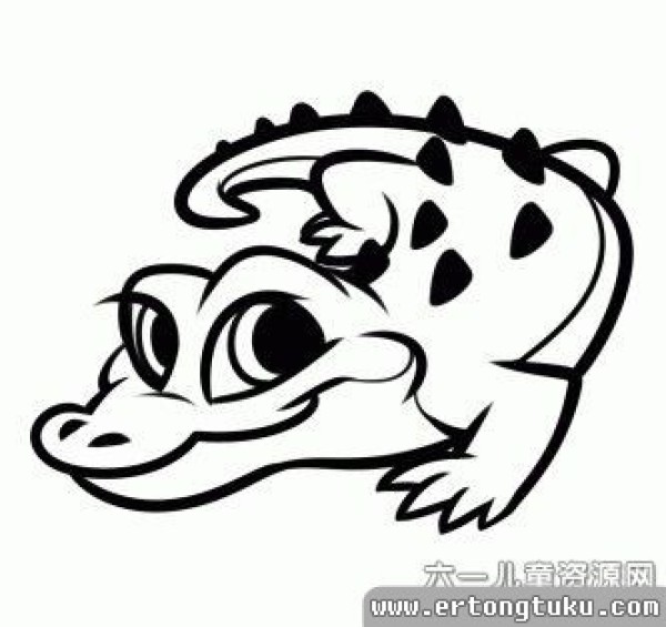 Cartoon crocodile simple drawing collection