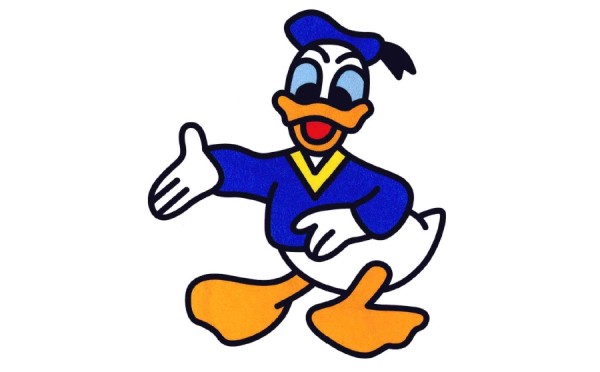 Cute Donald Duck simple drawing coloring works