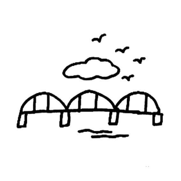 Simple drawing pictures of small bridges