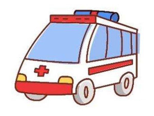 Childrens color ambulance simple drawing picture collection