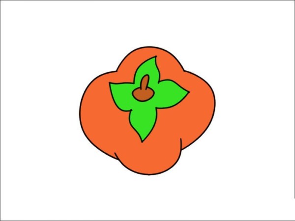 How to draw a persimmon