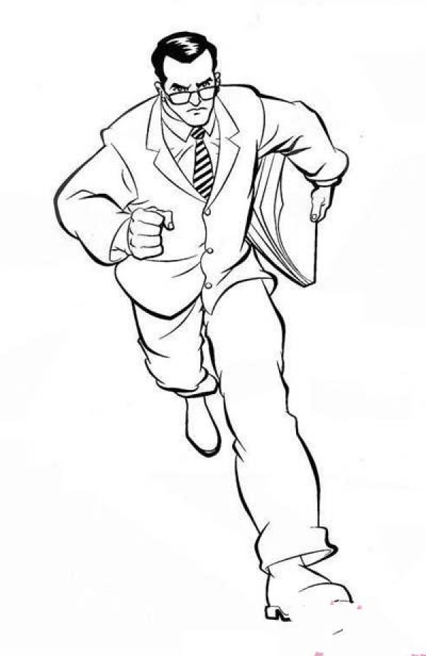 Simple drawing picture of Superman in suit without transformation