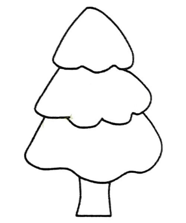 Childrens simple drawing tutorial of pine trees